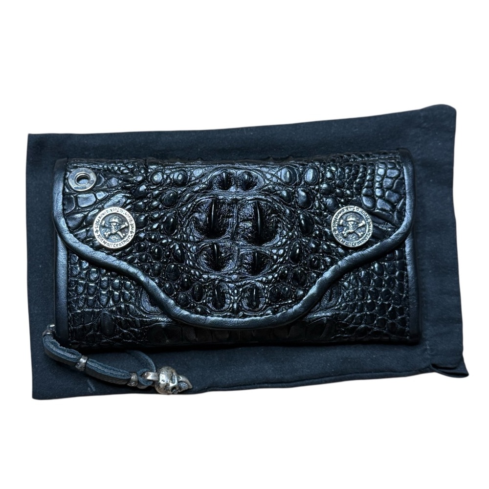 NWT Bill Wall Leather Hornback Alligator Zipper Wallet